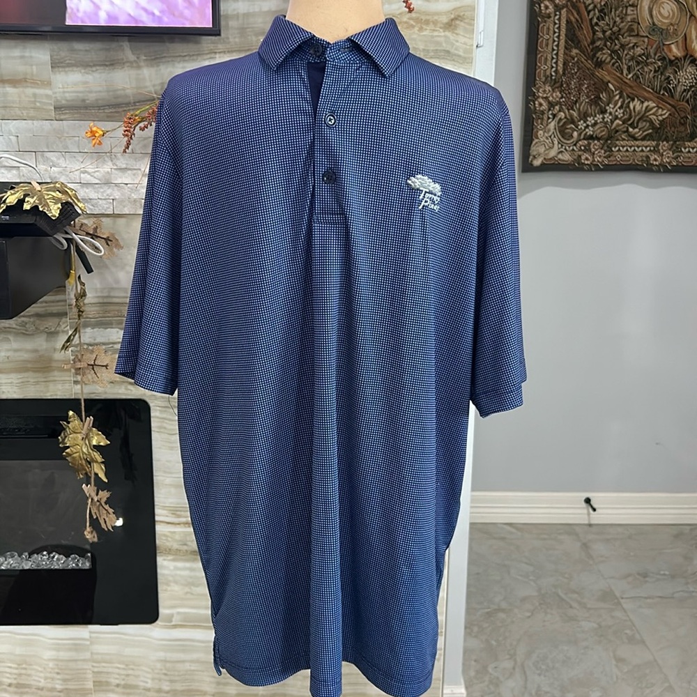 Callaway Opti Dri Navy Small Checkered Polo Torrey Pines. Size M (792C)